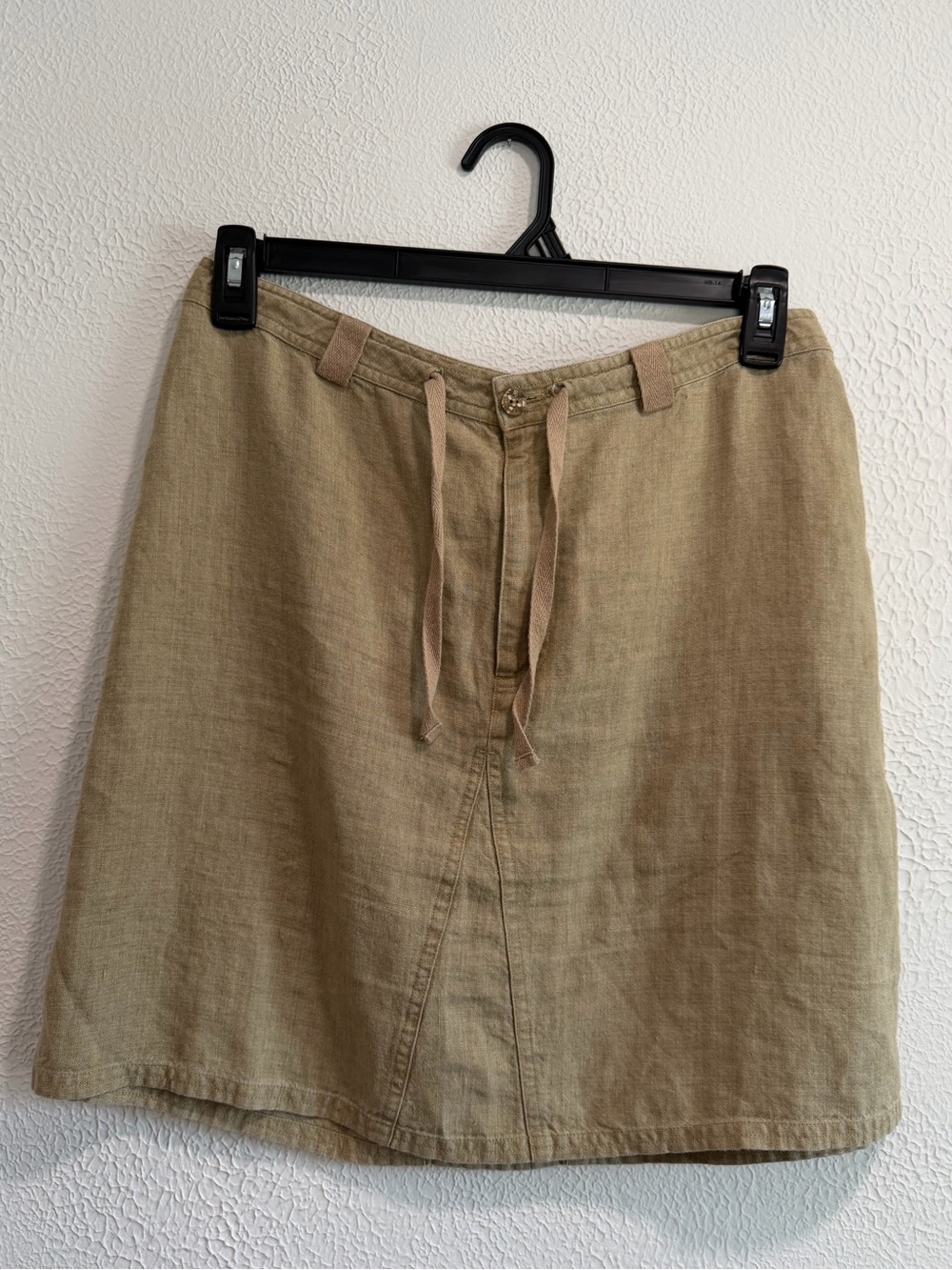 J.Jill 100% Linen Khaki Petite Mini Skirt Size 12P